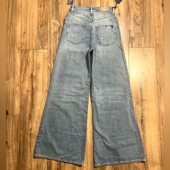 BUFFALO David Bitton ALICE High Rise Super Wide Leg Distressed Cotton Jeans 25 - Picture 7 of 15